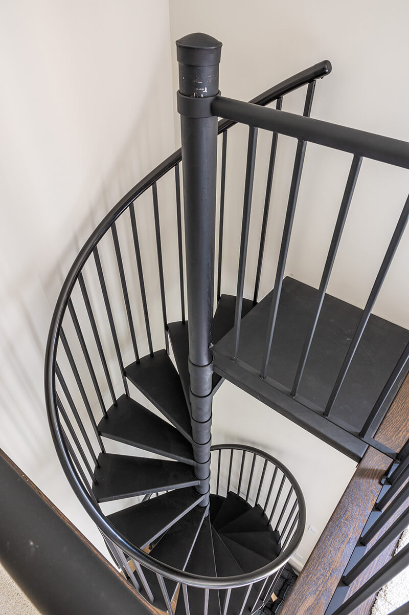 Custom Black Steel Spiral Staircase