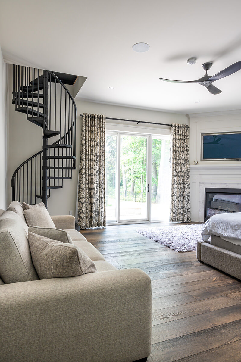 Custom Basement Living Room With Walkout