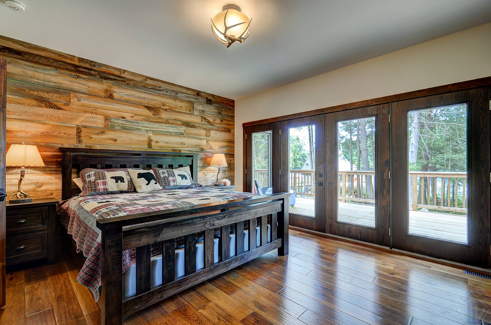 Cottage Master Bedroom With Walkout